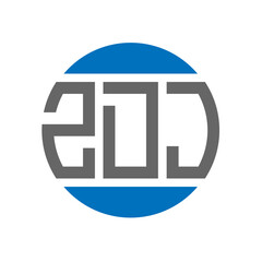 ZDJ letter logo design on white background. ZDJ creative initials circle logo concept. ZDJ letter design. - obrazy, fototapety, plakaty