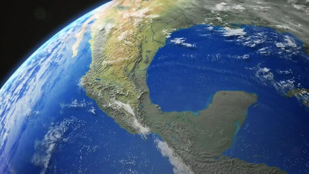 Map view of Mexico from above the clouds from space. mexicano, Mexican