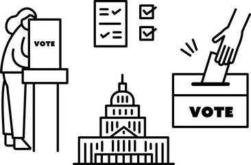 投票をイメージしたイラスト素材セット