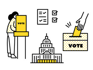 投票をイメージしたイラスト素材セット
