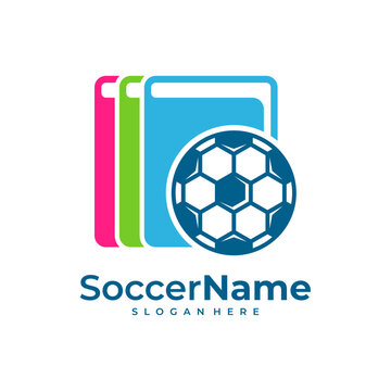 Book Soccer logo template, Football logo design vector