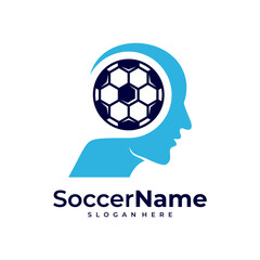 Obraz premium People Soccer logo template, Football logo design vector