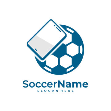 Phone Soccer logo template, Football logo design vector
