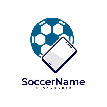 Phone Soccer logo template, Football logo design vector