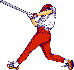 Colorful baseball vector illustration in line art, baseball illustration isolated