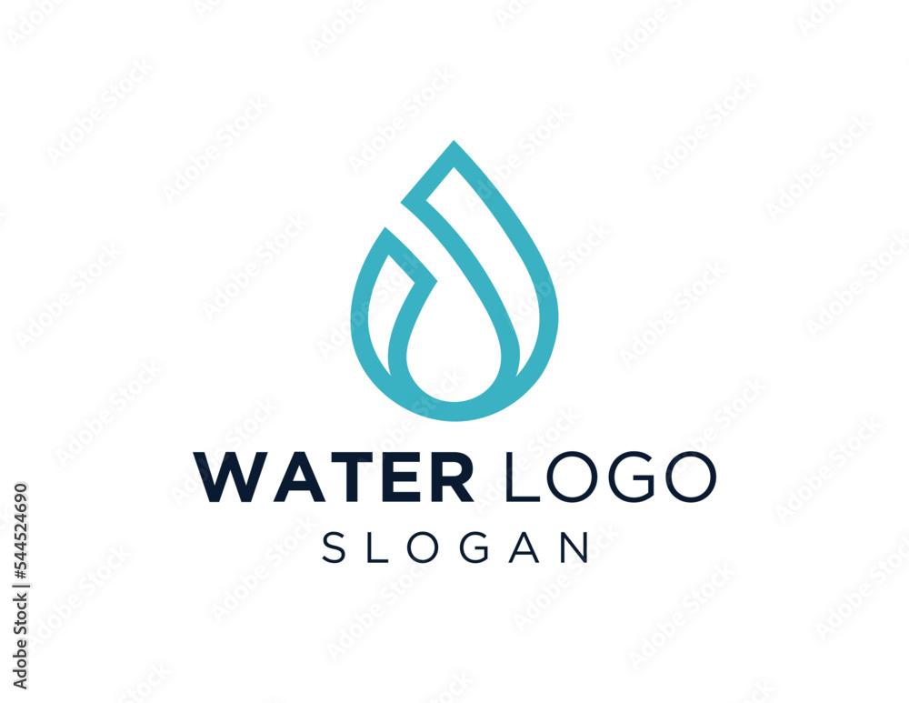 Poster logo design about water on a white background. made using the coreldraw application.