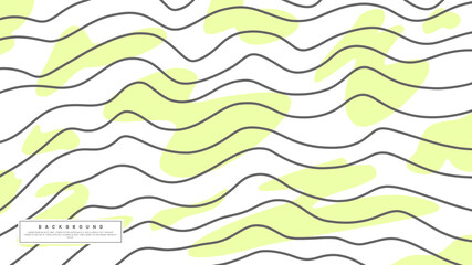 White background with wavy lines and abstract fluid shapes