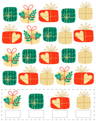 Play and development of children. Puzzle, test, IQ for schoolchildren, preschoolers. For print.
Gifts for the New Year. Numbers, mathematical account. Logic exercises. christmas games.