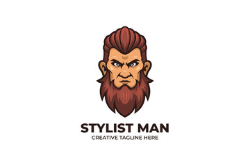 Bearded Man Mascot Logo Character