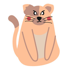 cute cat childish hand drawn vector element