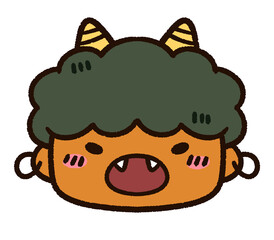 かわいい黄鬼のお面