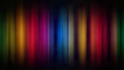 Abstract Dark Shiny Rainbow Blurry Vertical Light Streaks With Transparent Intersecting Vertical And Horizontal Lines Background