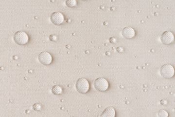 Fototapeta na wymiar background texture beige fabric with water drops