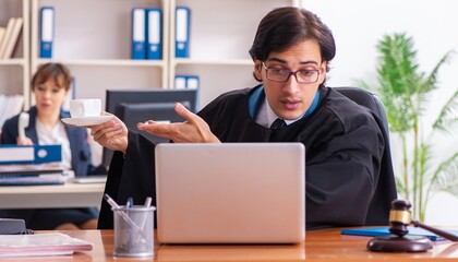 Two lawyers working in the office