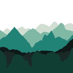 landscape with mountains.Illustration of mountain