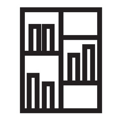 bookcase bookshel furniture interior shelf icon