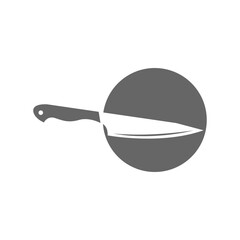 Knife icon logo design illustration