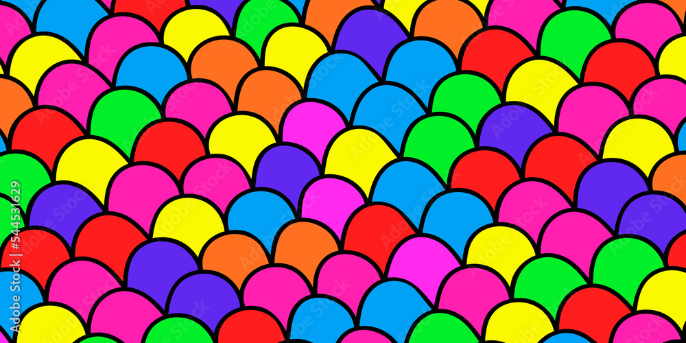 Poster Abstract color scale pattern. Fish scale colorful texture.