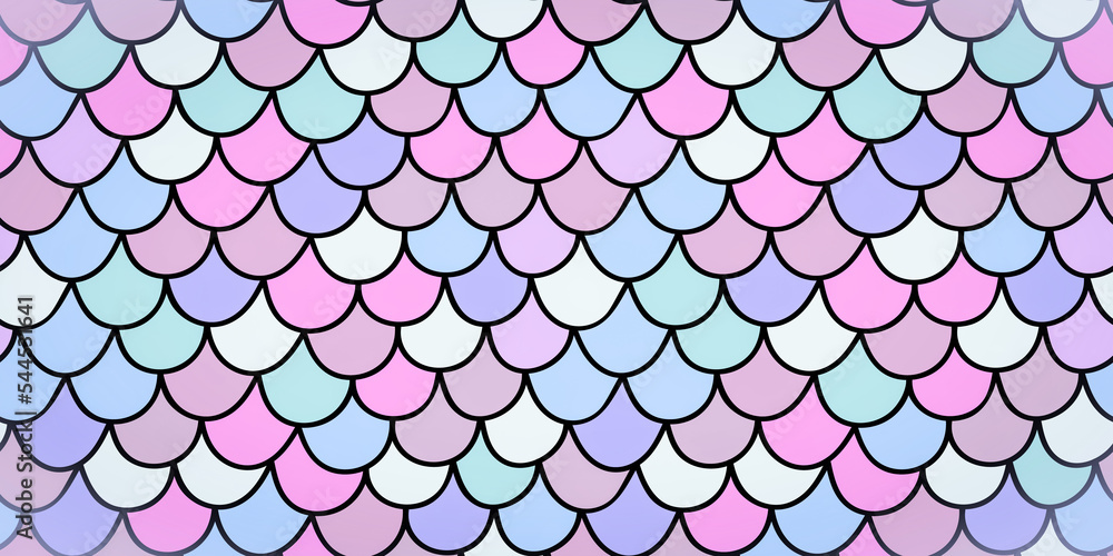 Poster Abstract color scale pattern. Fish scale colorful texture.