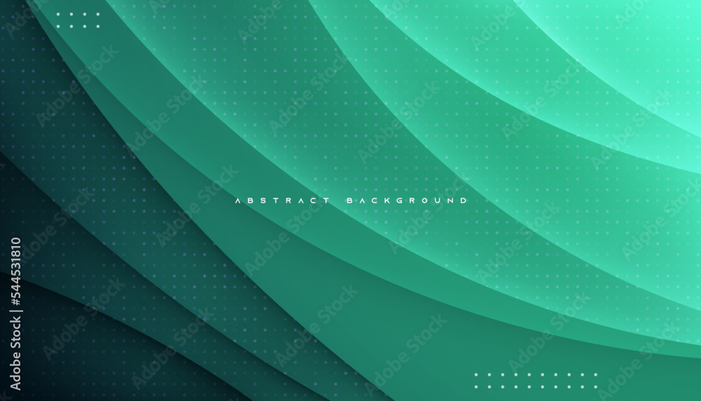 Poster green tosca abstract gradient background with halftone shape