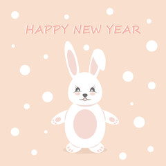 Obraz na płótnie Canvas Happy new year card with cute bunny