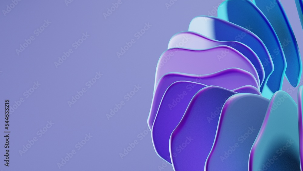 Fototapete abstract design background with neon color, 3d rendering colorful geometry, purple and blue design t
