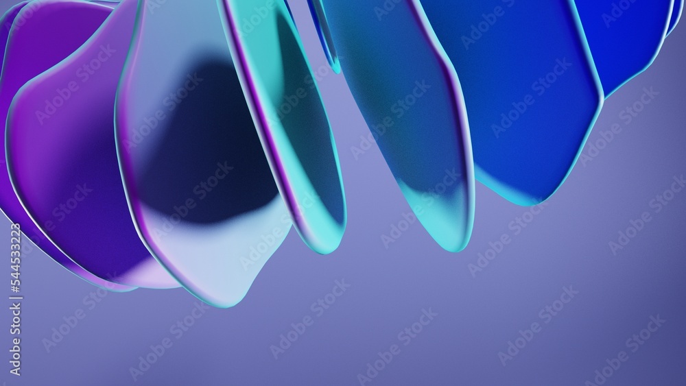 Poster abstract design background with neon color, 3d rendering colorful geometry, purple and blue design t