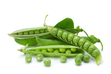 Fresh peas on white - 544533608