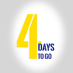 Countdown of days, 4 days left badges. A countdown is going on, useful for calculate the date of work. Offer timer, sticker limited to a few days.