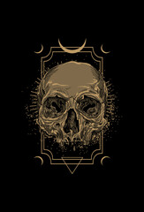 Skull with light vector illustration