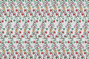 Seamless floral pattern with bright colorful flowers and leaves . The elegant the template for fashion prints. Modern floral background.