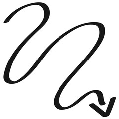 Arrow line hand drawn illustration