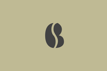 Illustration vector graphic of letter B and coffee bean © Sqwrrr