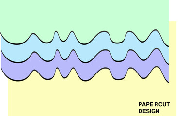 papercut design colorful background waves