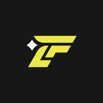 letter FL or LF star logo