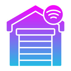 Smart Garage Glyph Gradient Icon