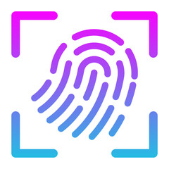 Fingerprint Scan Glyph Gradient Icon
