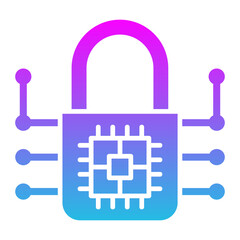 Padlock Glyph Gradient Icon