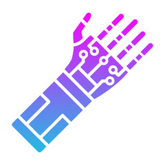Bionic Arm Glyph Gradient Icon