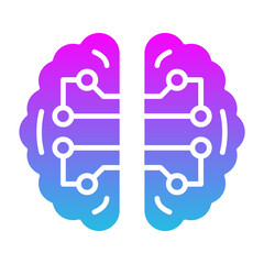 Brain Glyph Gradient Icon