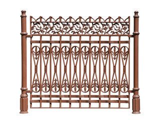 Old forged fence with ornament.