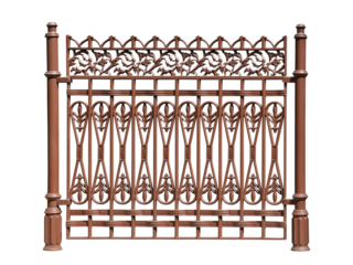 Old forged fence with ornament.