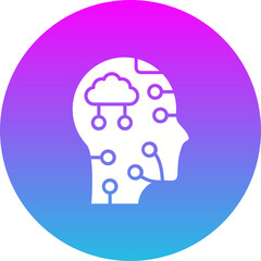 Head Gradient Circle Glyph Inverted Icon