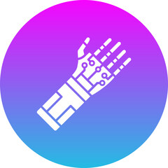 Bionic Arm Gradient Circle Glyph Inverted Icon
