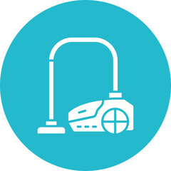 Vacuum Cleaner Multicolor Circle Glyph Inverted Icon
