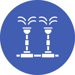 Irrigation System Multicolor Circle Glyph Inverted Icon