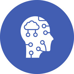 Head Multicolor Circle Glyph Inverted Icon