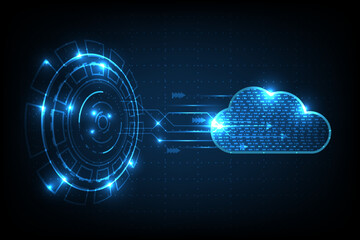 Fototapeta premium abstract vector cloud technology internet data services concept innovation design background 