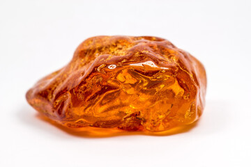 Amber stone in a closeup