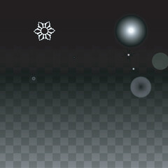 Christmas  Vector Background with White Falling Snowflakes Isolated on Transparent Background. Realistic Snow Sparkle Pattern. Snowfall Overlay Print. Winter Sky. Design for Party Invitation.